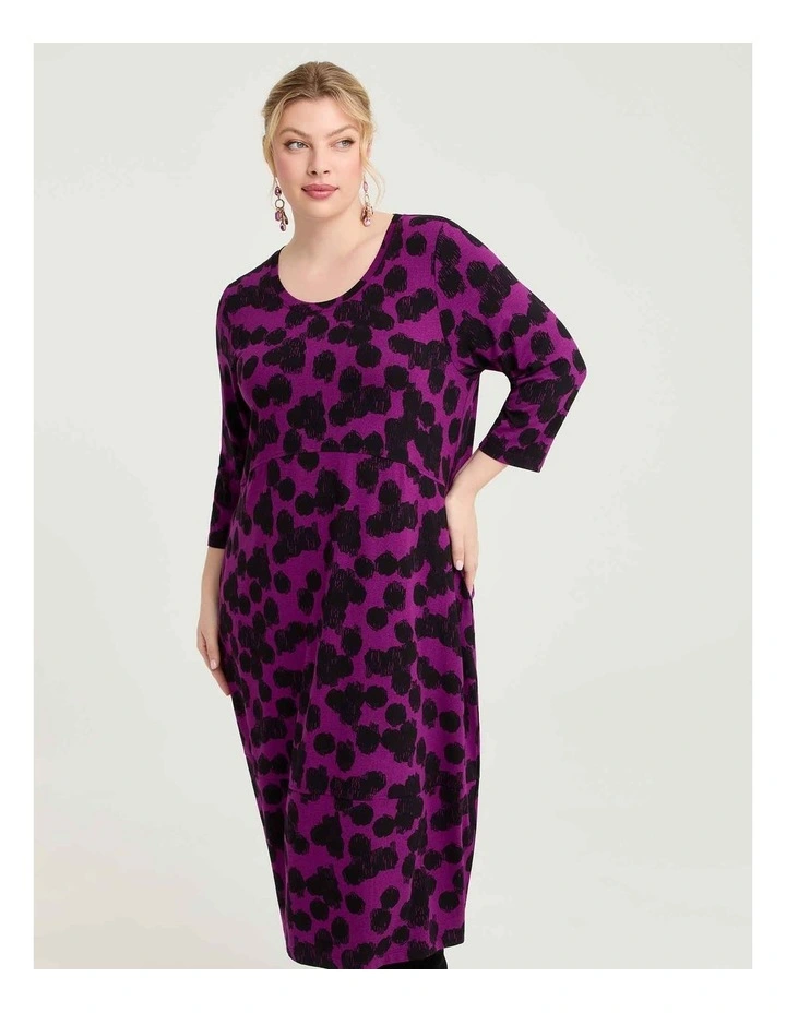 Natural Gia Spot Dress Deep Orchid Spot image 3