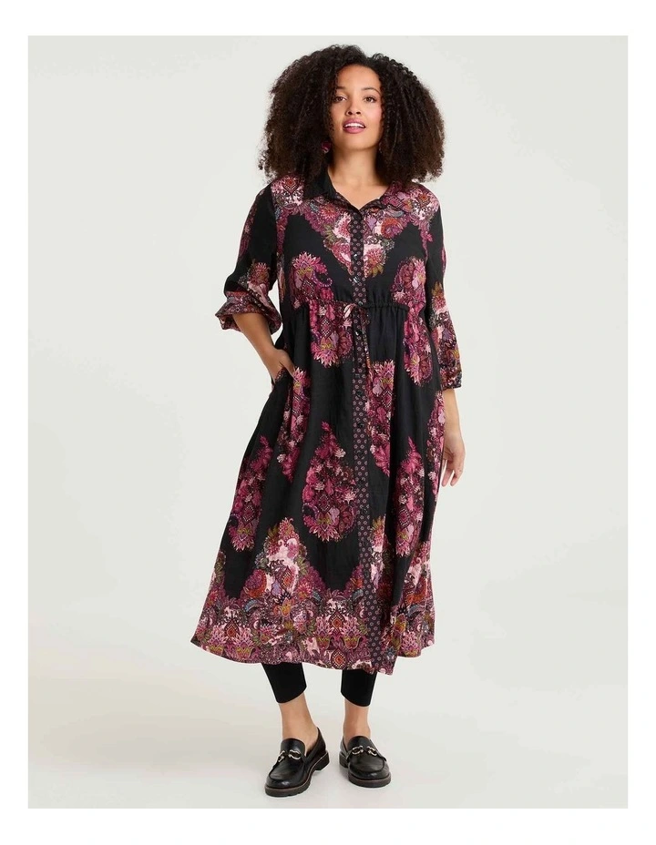 Paisley Natural Maxi Shirt Dress Print image 1