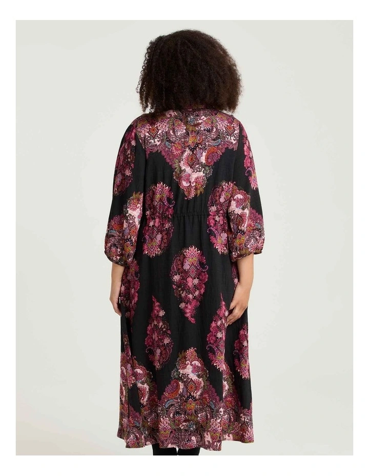 Paisley Natural Maxi Shirt Dress Print image 2