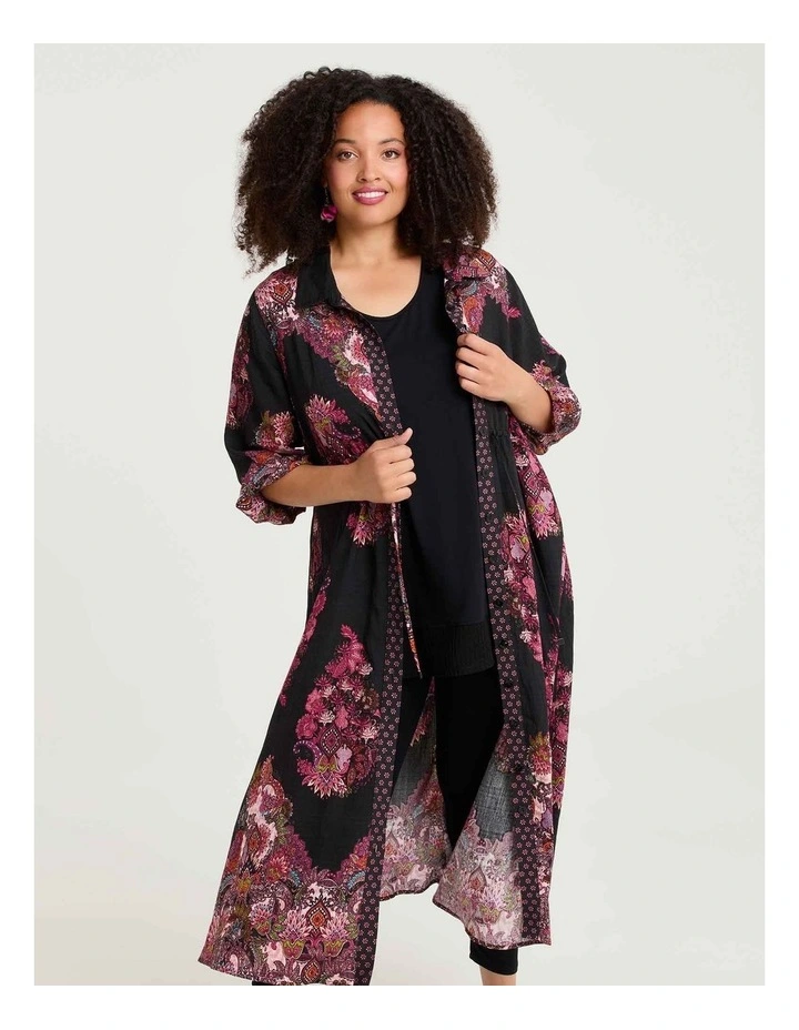 Paisley Natural Maxi Shirt Dress Print image 3