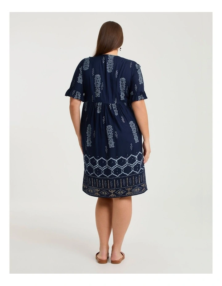 Embroidered Sequin Dress Dark Indigo image 2