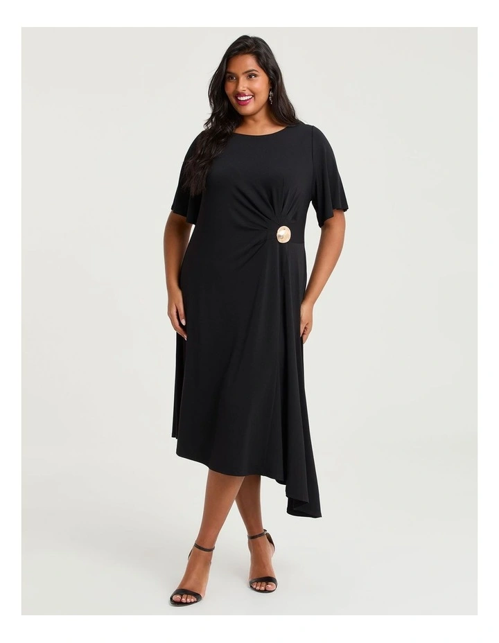 Abby Crepe Knit Dinner Dress Black image 1