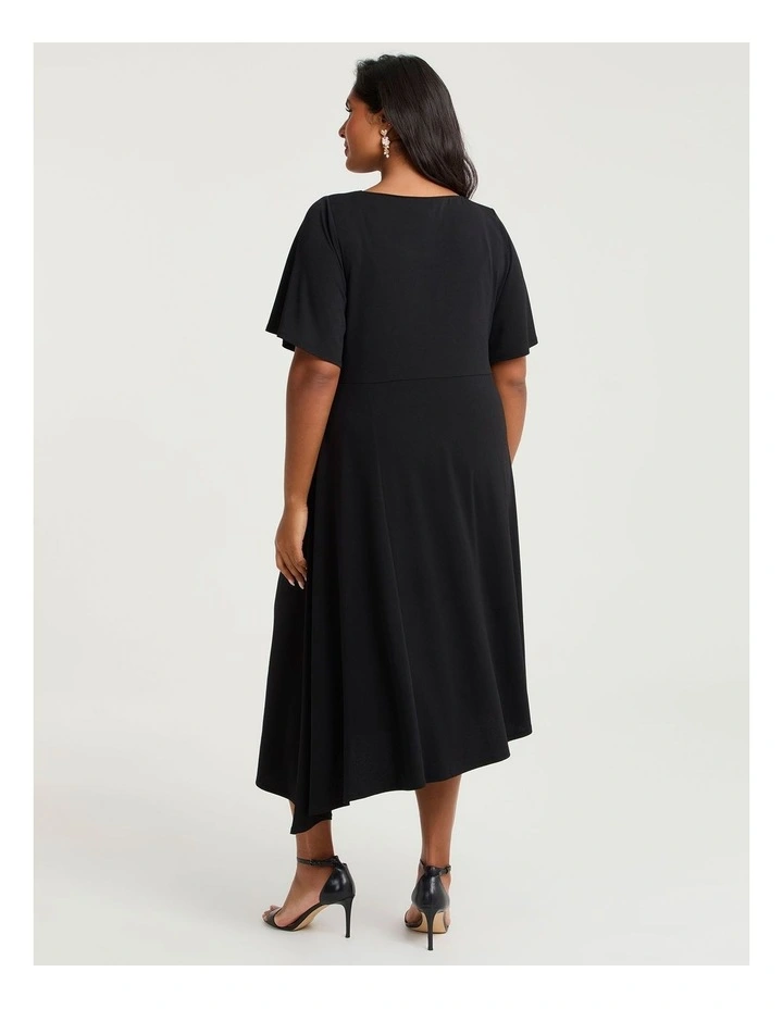 Abby Crepe Knit Dinner Dress Black image 2