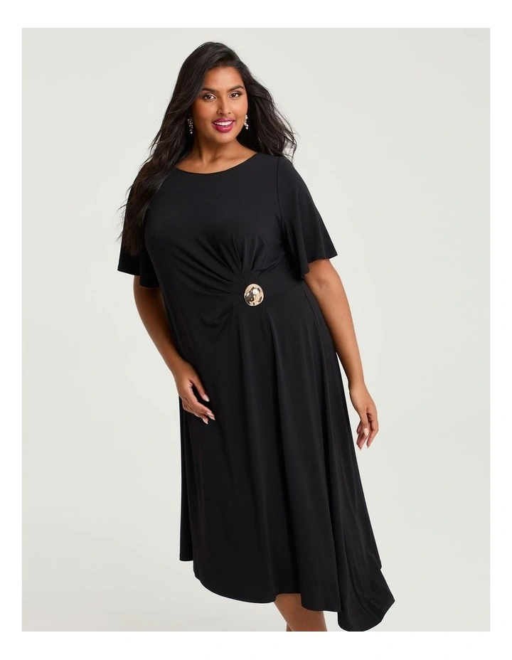 Abby Crepe Knit Dinner Dress Black image 3