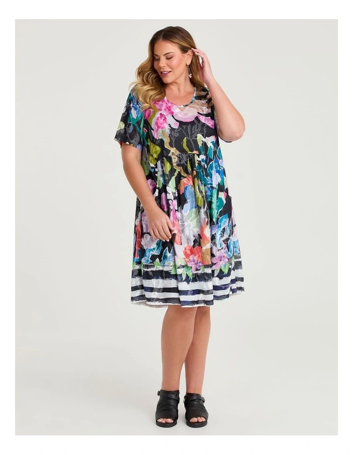 Burnout Mesh Empire Dress Print image 1
