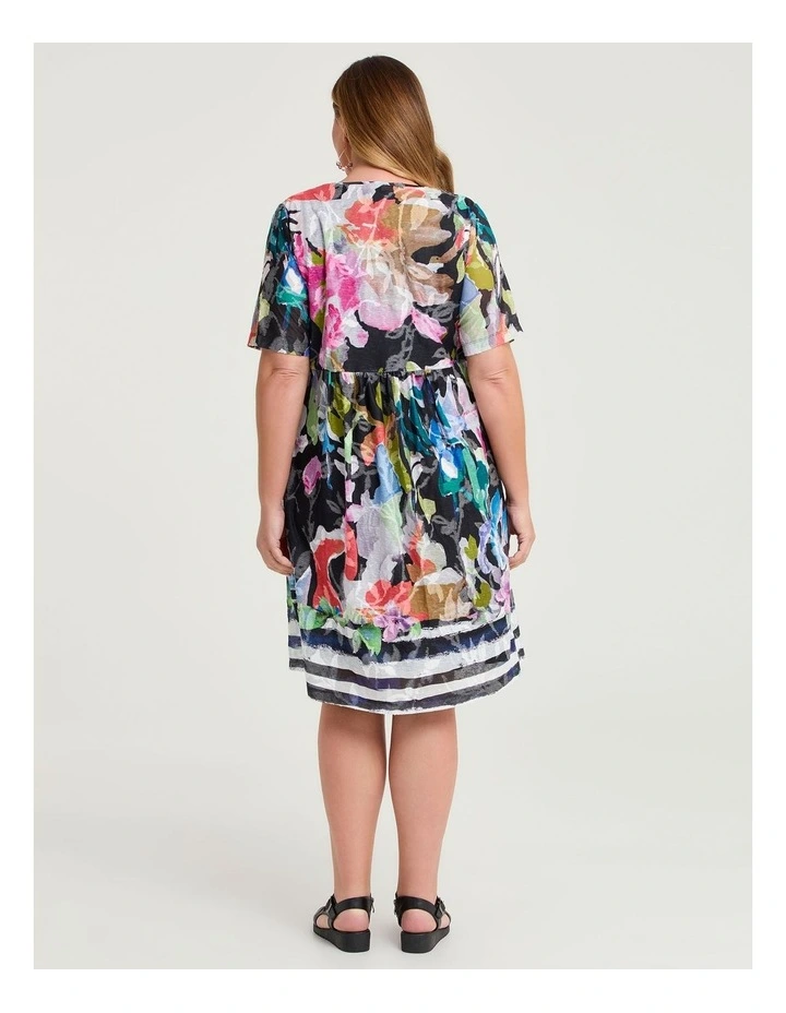 Burnout Mesh Empire Dress Print image 2
