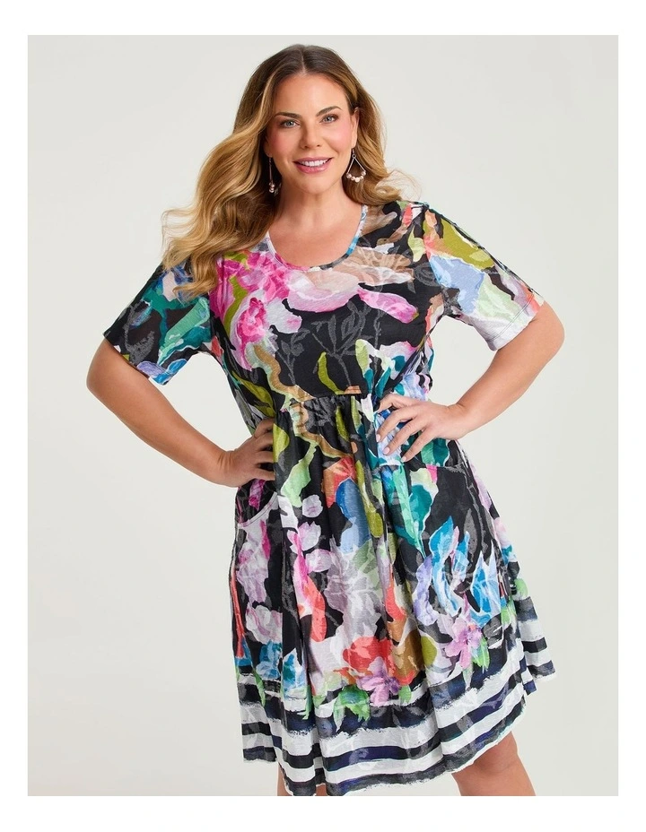 Burnout Mesh Empire Dress Print image 3