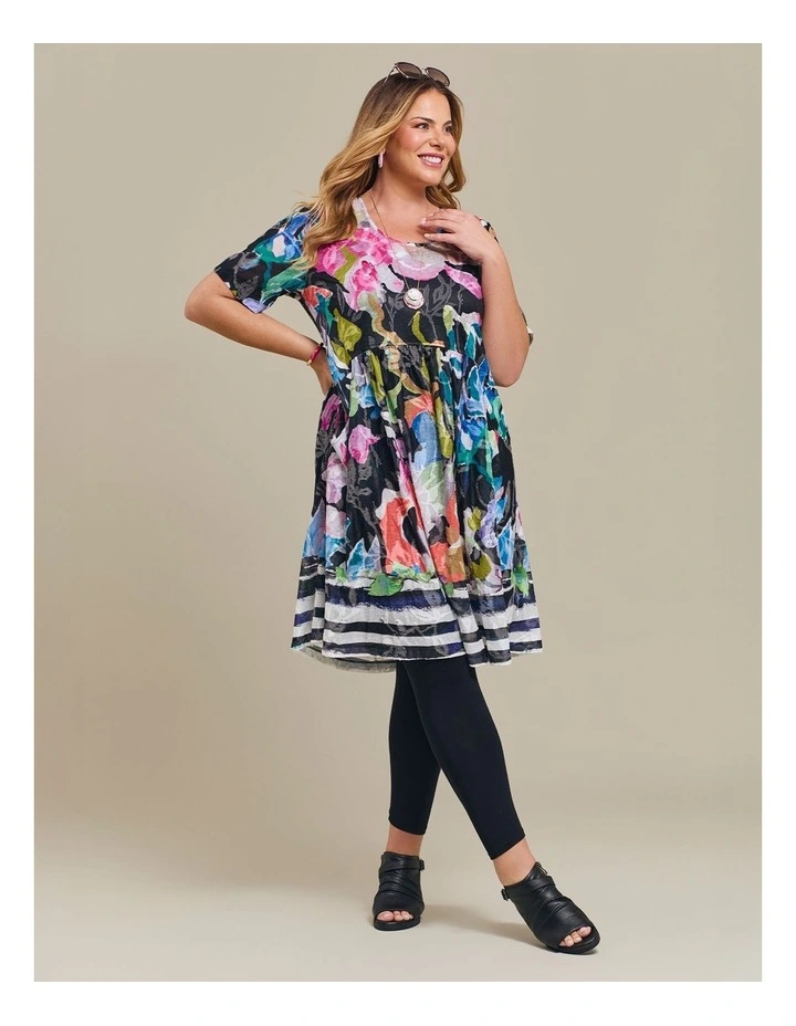 Burnout Mesh Empire Dress Print image 6