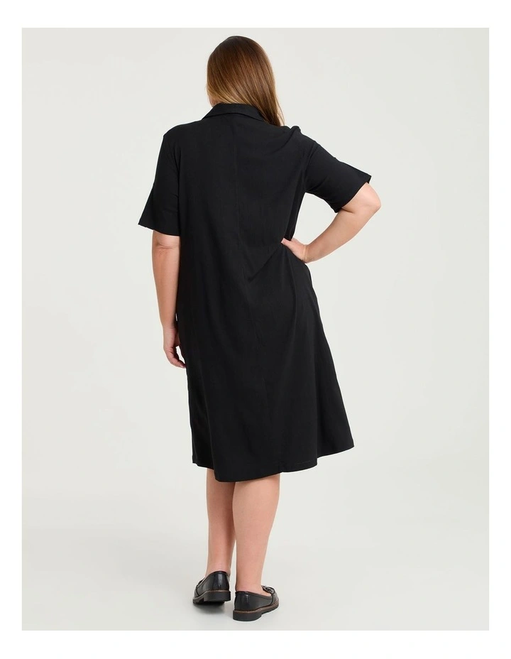Natural Midi Collar Dress Black image 2