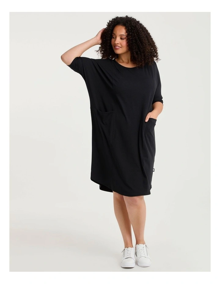 Pima Cotton Traveller Dress Black image 1
