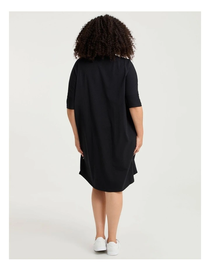 Pima Cotton Traveller Dress Black image 2