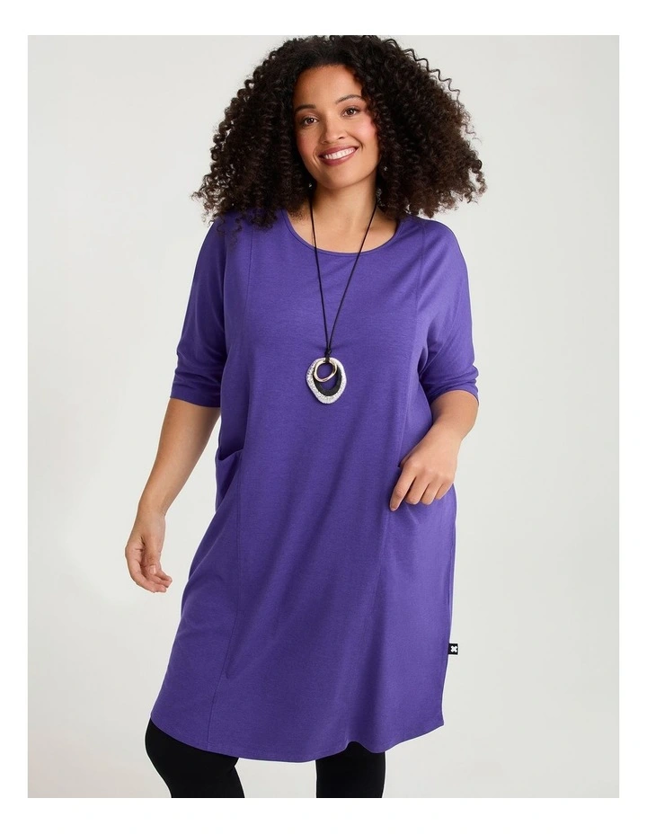 Pima Cotton Traveller Dress Violet Purple image 3