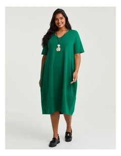 Cotton Talia Short Sleeve V-neck Dress