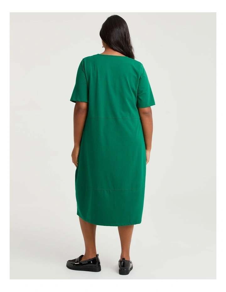 Cotton Talia Short Sleeve V-neck Dress image 2