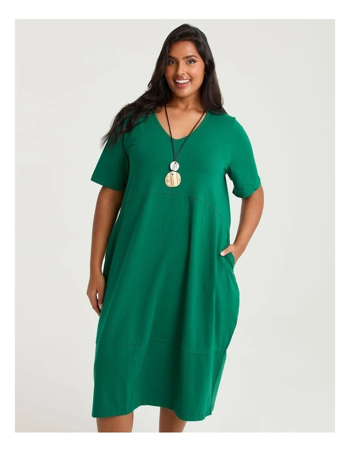 Cotton Talia Short Sleeve V-neck Dress image 3