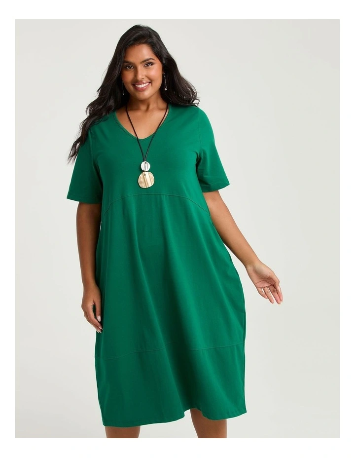 Cotton Talia Short Sleeve V-neck Dress image 4