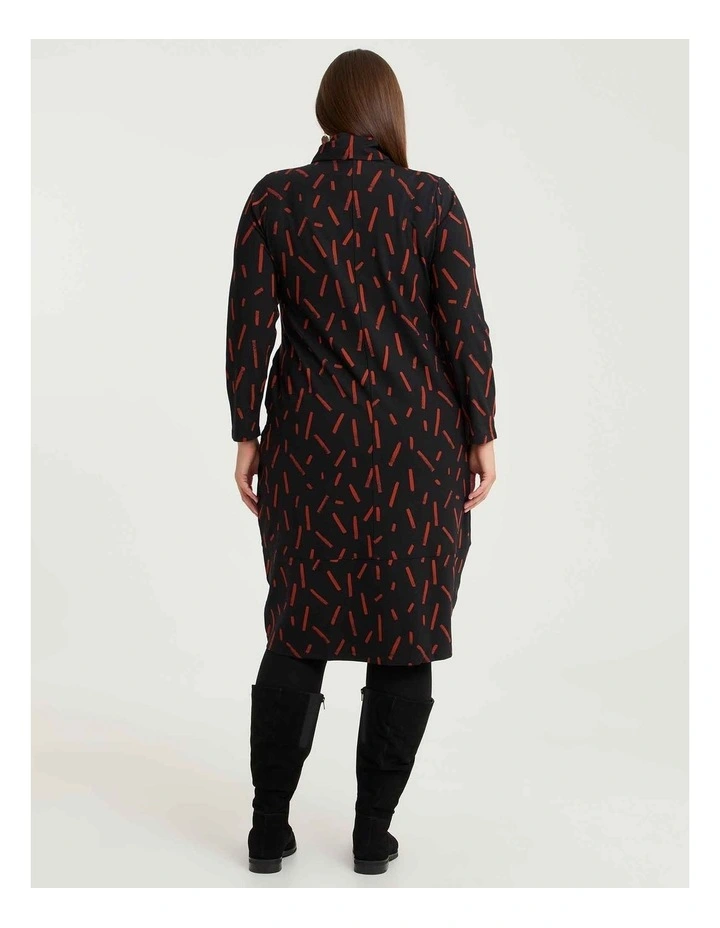 Ponte Lydia Zip Dress Print image 2