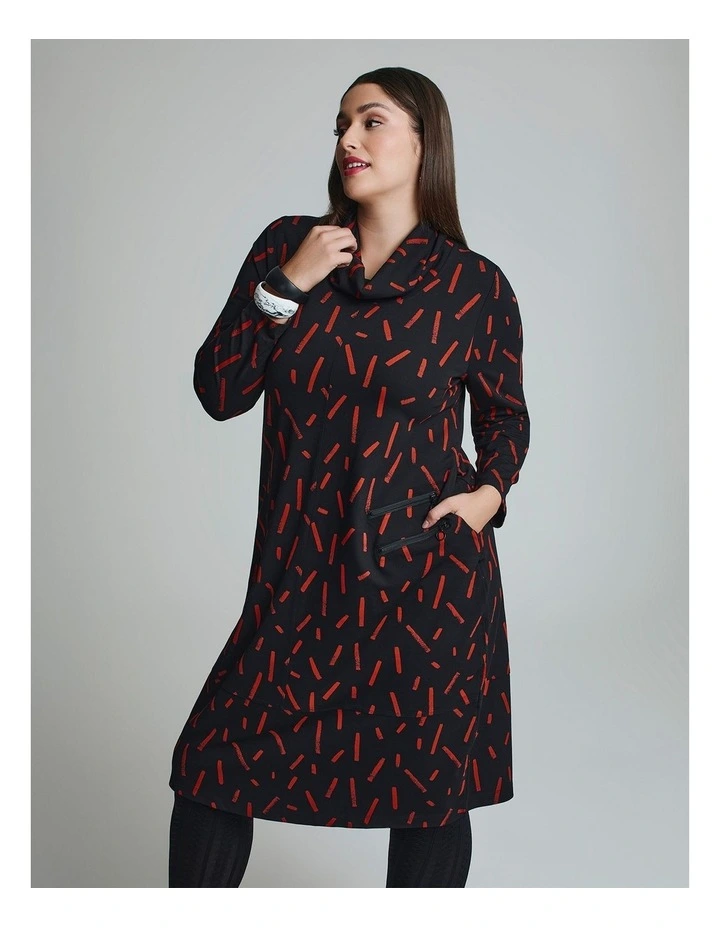 Ponte Lydia Zip Dress Print image 6