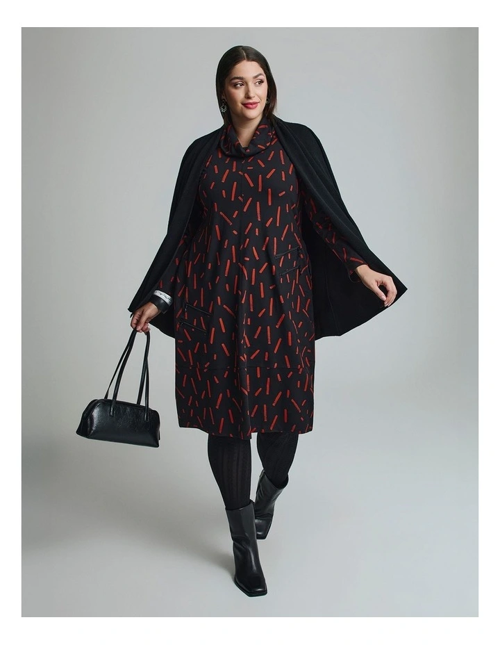 Ponte Lydia Zip Dress Print image 7