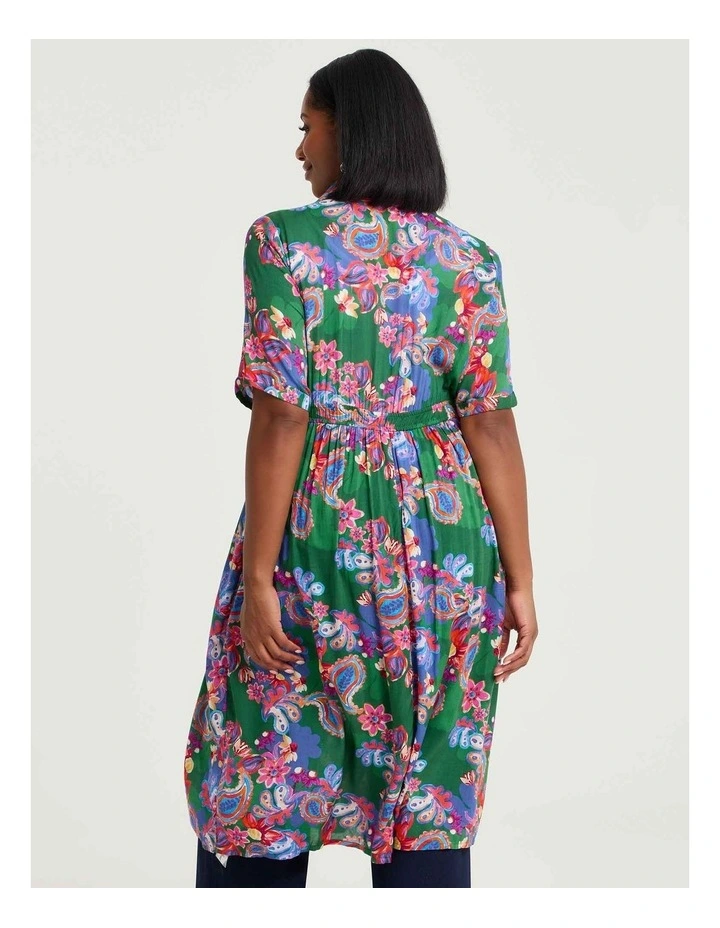 Natural Paisley Button Thru Dress Print image 2