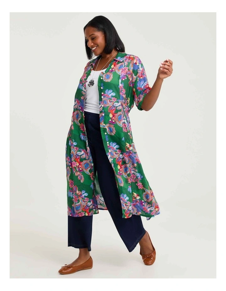 Natural Paisley Button Thru Dress Print image 4