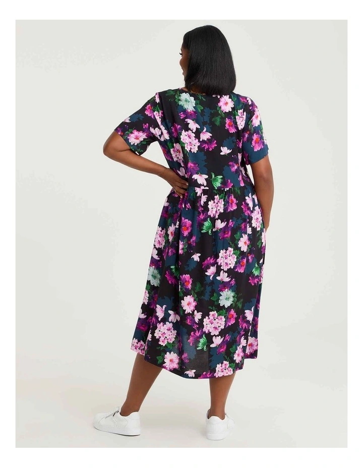 Natural Pocket Midi Dress Print image 2