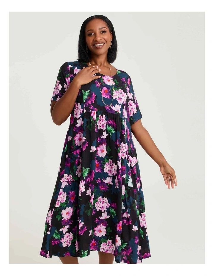 Natural Pocket Midi Dress Print image 3