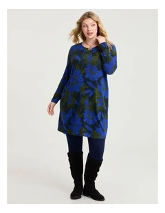 Bamboo Cosy Boat Neck Dress Print