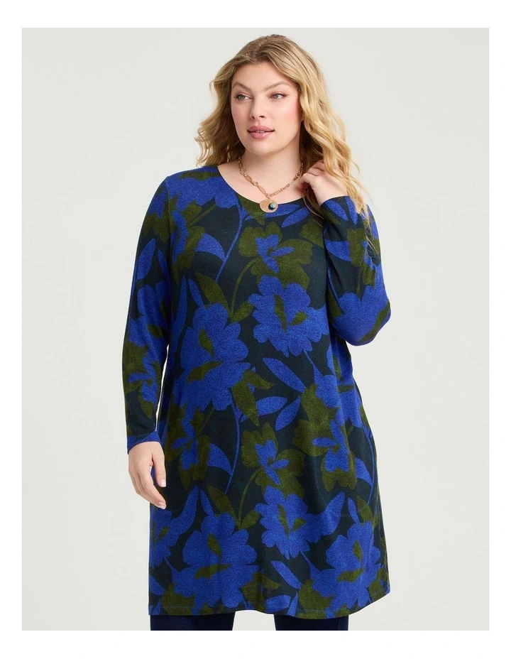 Bamboo Cosy Boat Neck Dress Print image 3