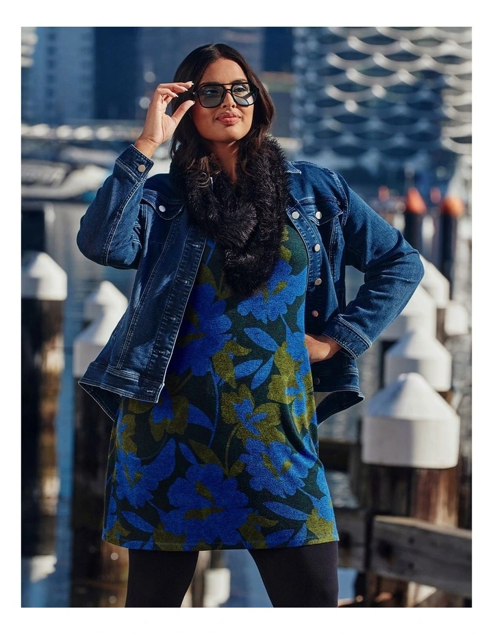 Bamboo Cosy Boat Neck Dress Print image 4