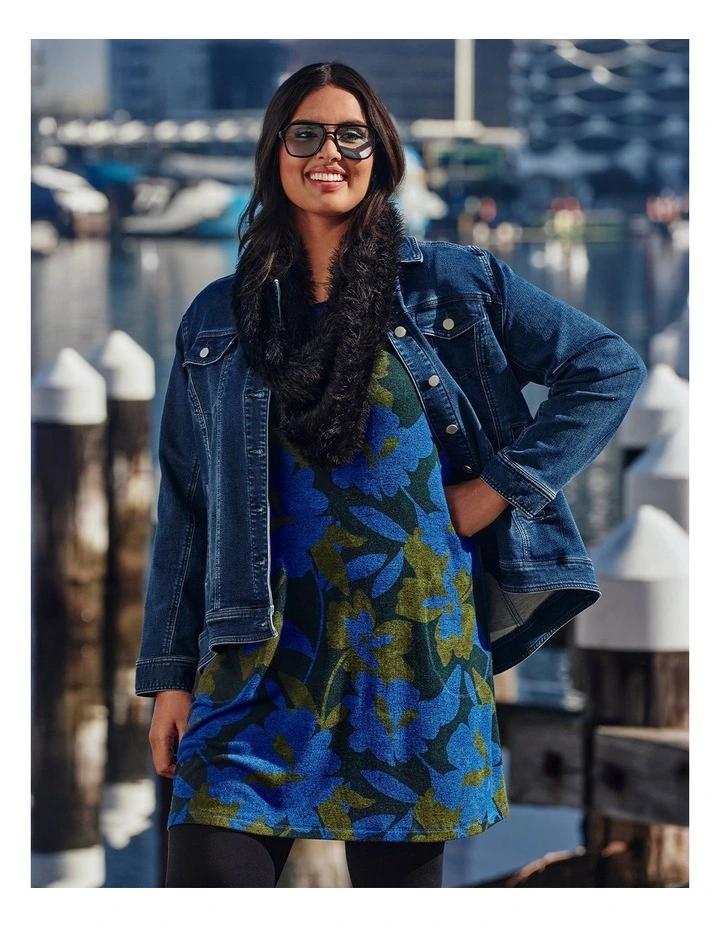 Bamboo Cosy Boat Neck Dress Print image 5