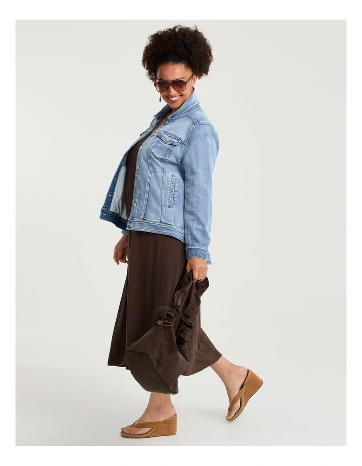 Cotton Seam Detail Swing Dress Dark Cocoa image 4
