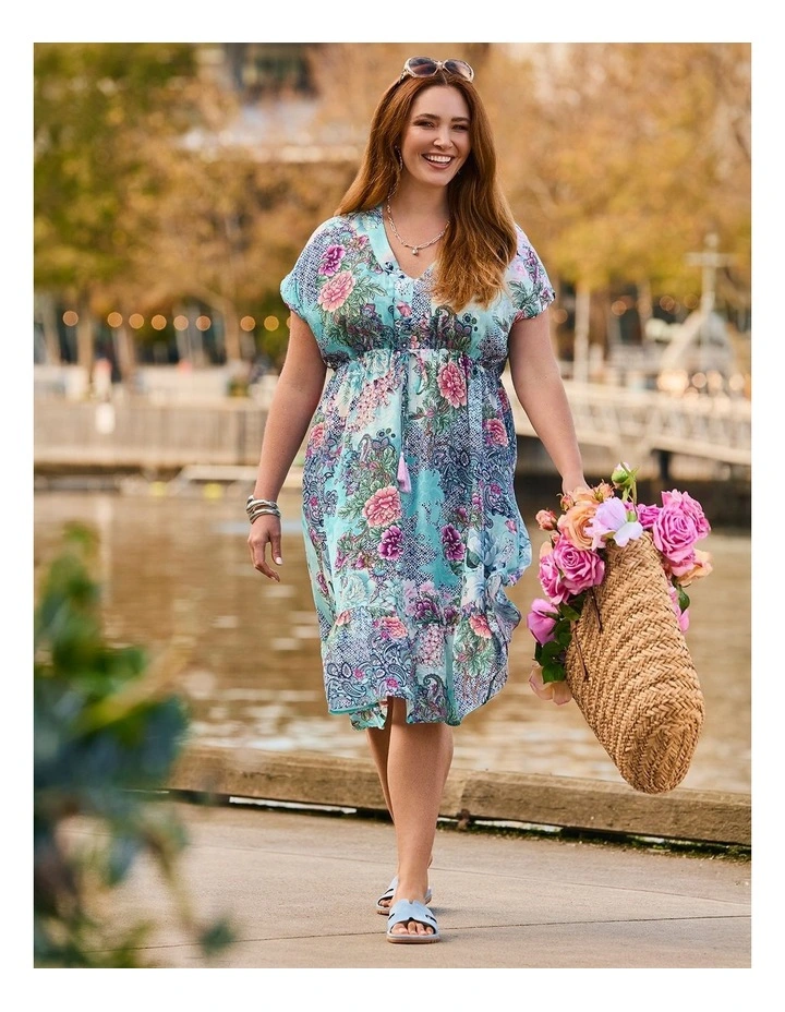 Natural Mallorca Tile Dress Print image 5