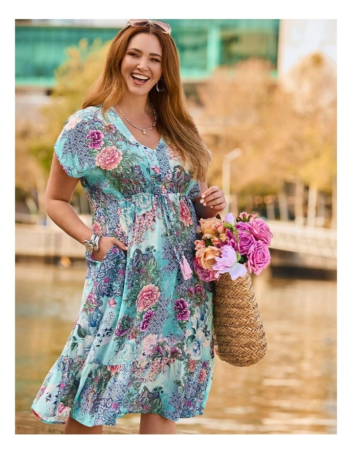 Natural Mallorca Tile Dress Print image 6