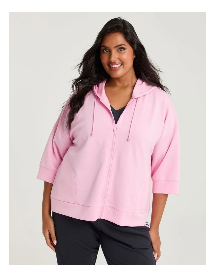 Luxe Touch Zip Thru Hoodie Parfait Pink image 1