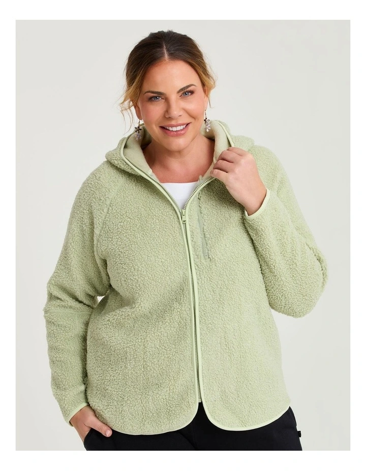 Teddy Hooded Jacket Pistachio image 1