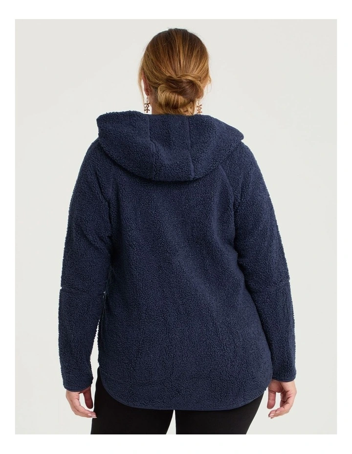 Teddy Hooded Jacket Mid Blue image 2