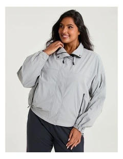 Funnel Neck Windbreaker Jacket Glacier Grey