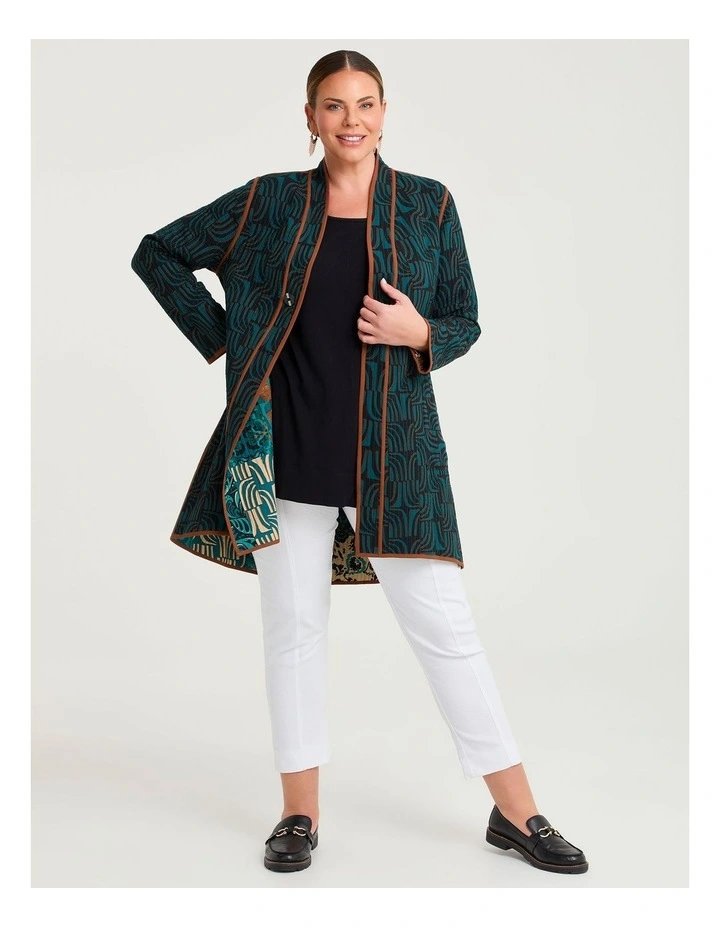 Reversible Quilt Natural Jacket Ocean/geo Print image 6