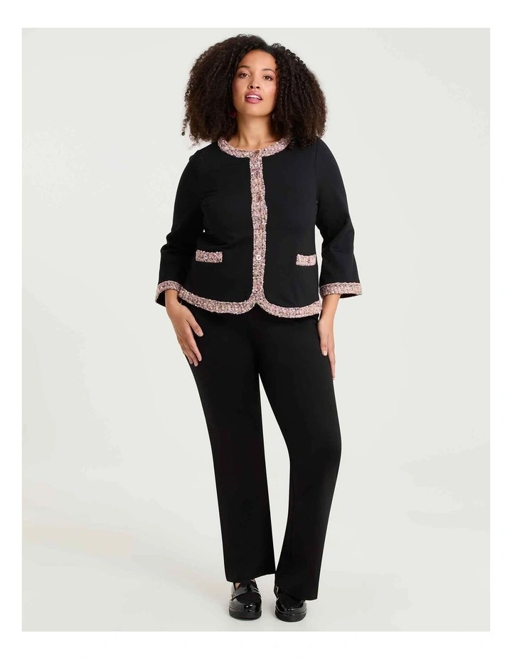 Coco Boucle & Bamboo Ponte Jacket Black image 5