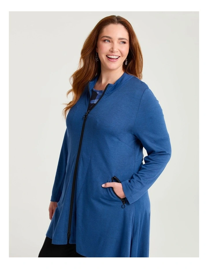 Natural Ellie Ponte Jacket Blissful in Blue image 3