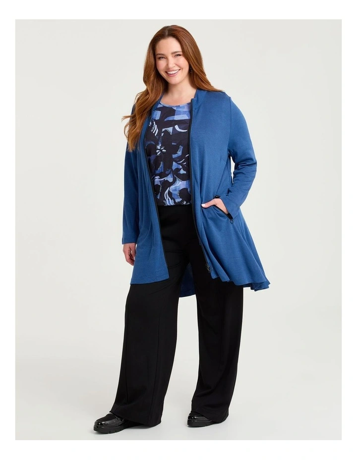 Natural Ellie Ponte Jacket Blissful in Blue image 4