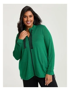 Natural Lexi Ponte Jacket Simply Green
