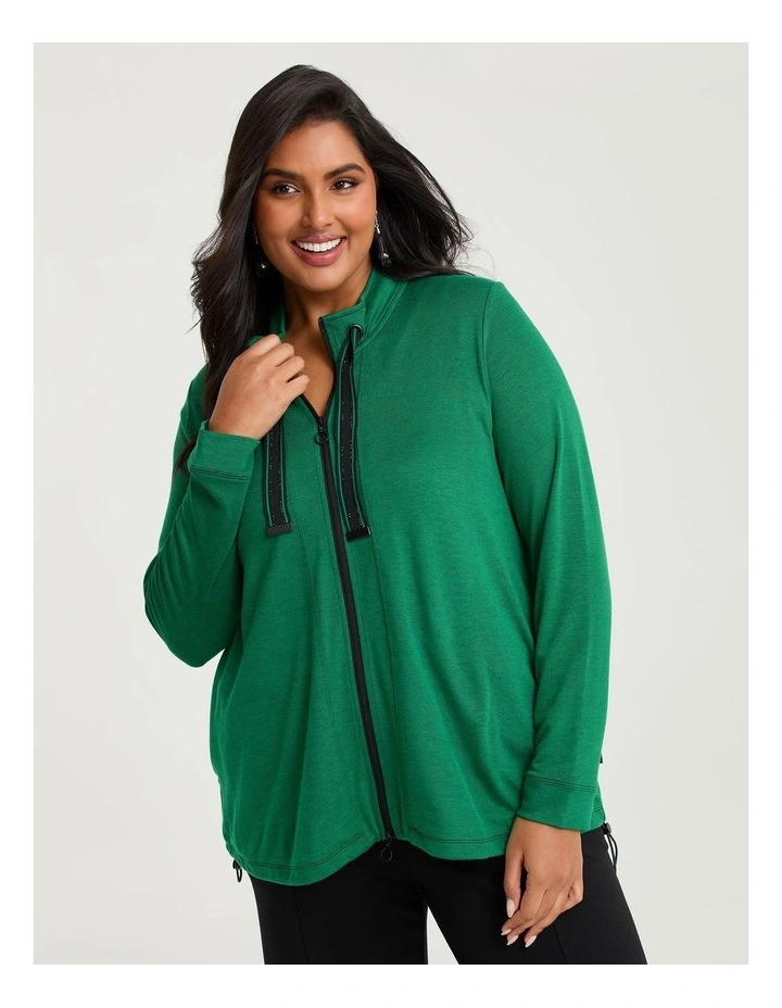 Natural Lexi Ponte Jacket Simply Green image 1