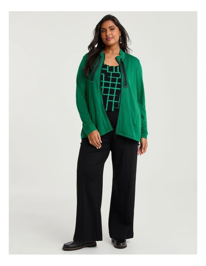 Natural Lexi Ponte Jacket Simply Green image 3
