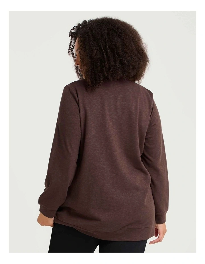 Funnel Neck Active Jacket Chocolate Fudge image 2