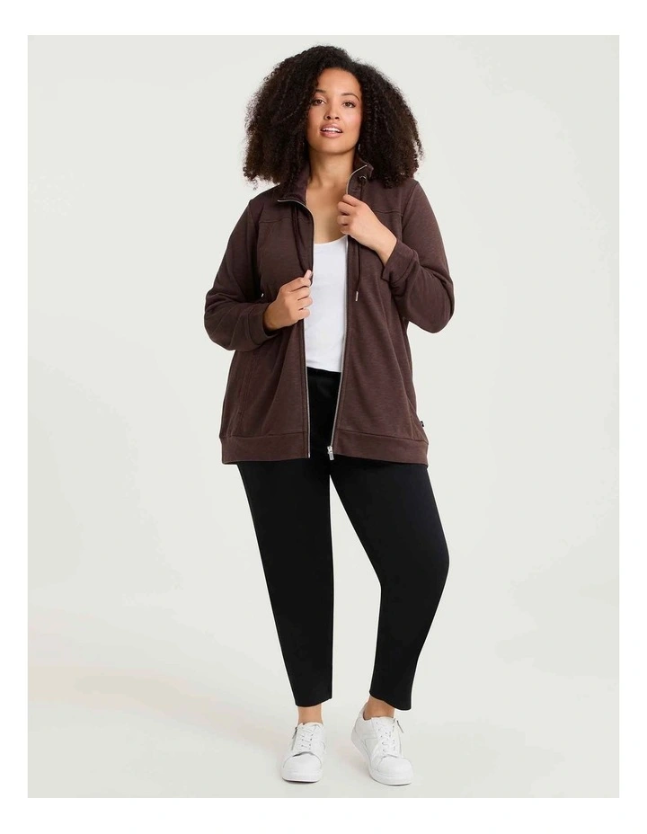 Funnel Neck Active Jacket Chocolate Fudge image 3