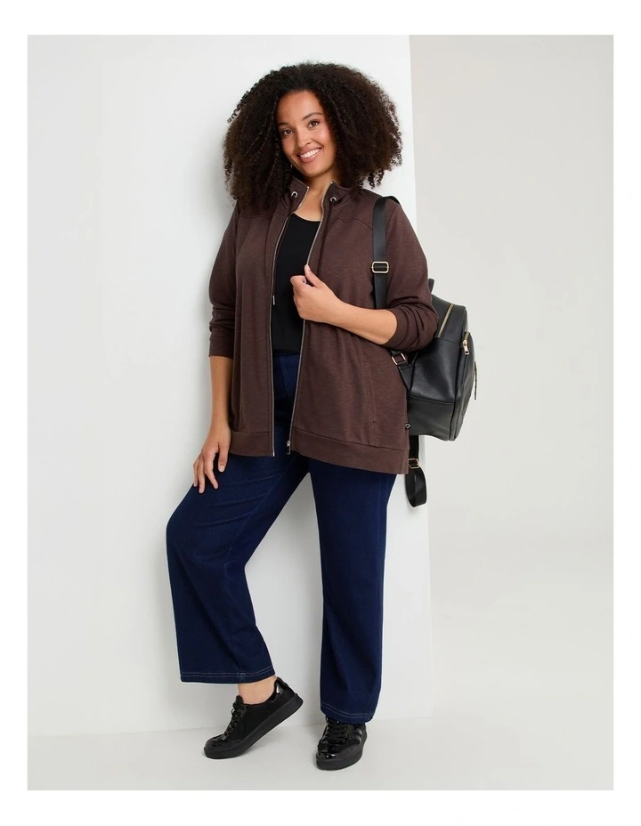 Funnel Neck Active Jacket Chocolate Fudge image 4