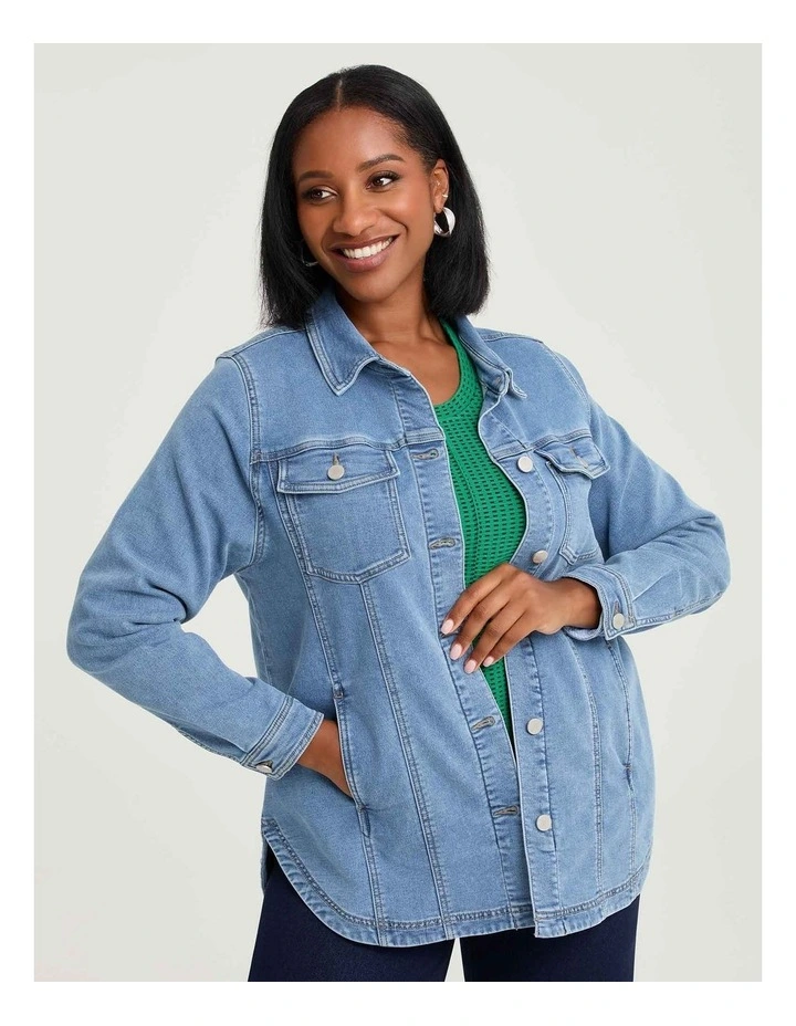 Denim Relaxed Shacket Vintage Blue image 1
