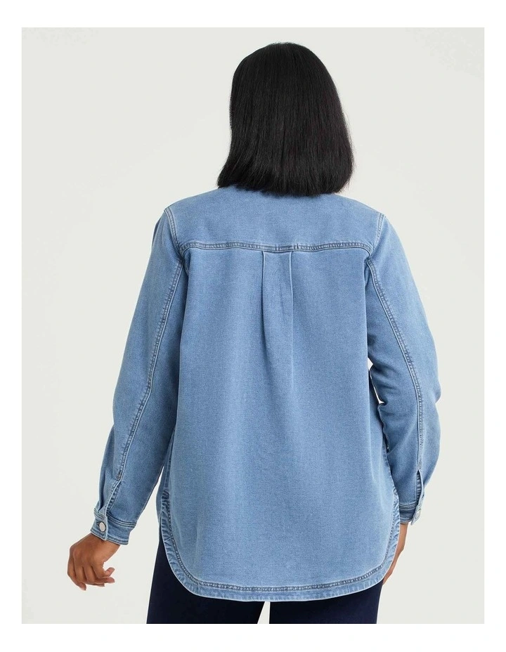 Denim Relaxed Shacket Vintage Blue image 2